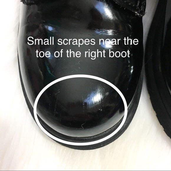 D-Signed Black Patent Leather Studs Combat Boots 3 - Picture 4 of 8